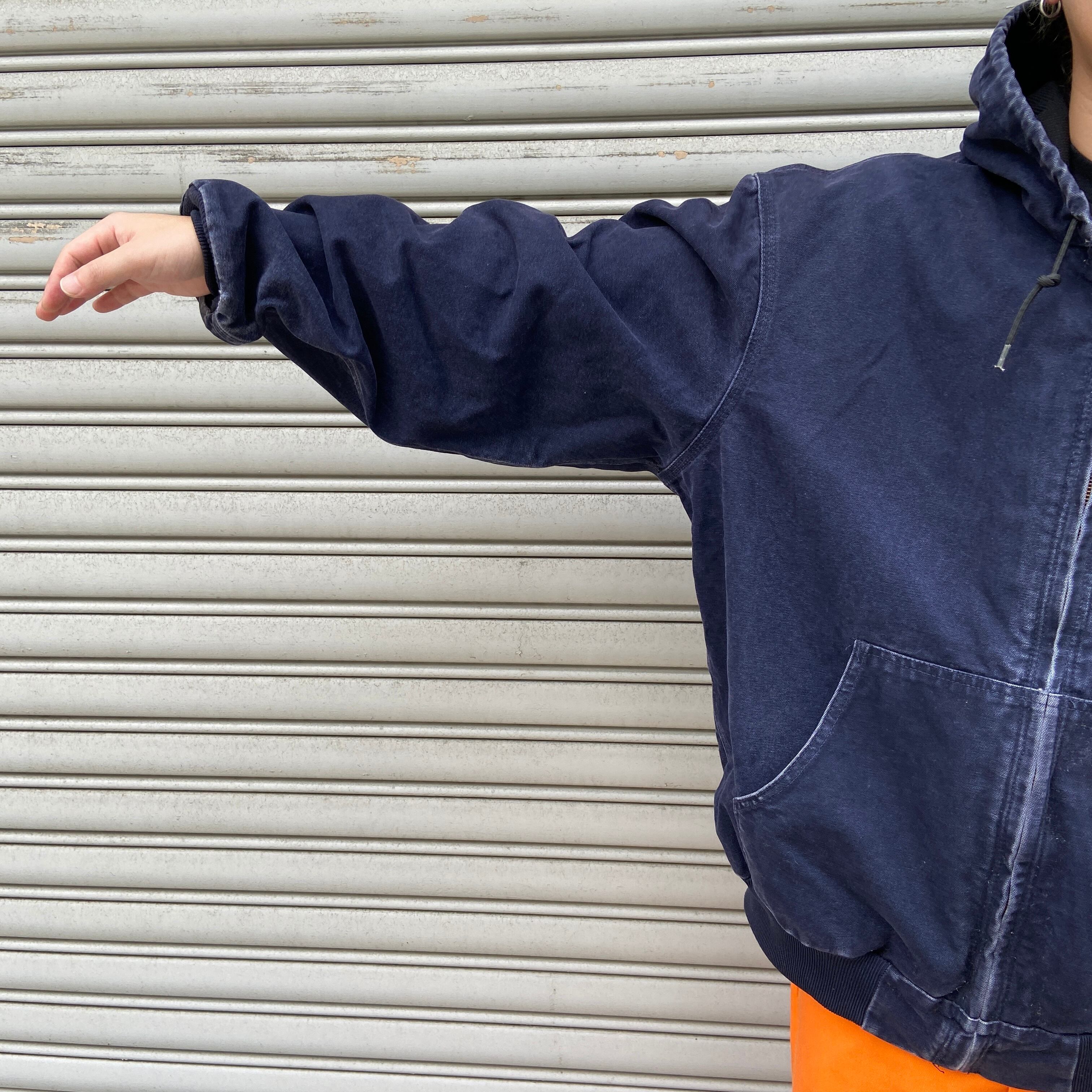 Carhartt 00s アクティブスウェットジャケット　フーディー 紺 L. 00s carhartt アクティブジャケット パーカー紺 XL フェード | 古着屋 Uan