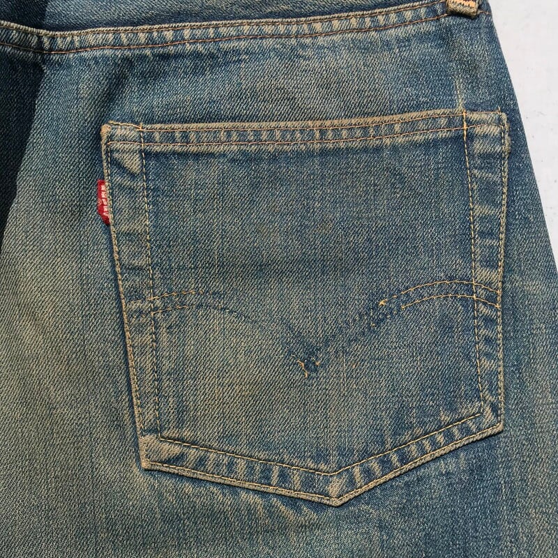 60's LEVI'S 501 Big E リーバイス Vステッチ ウエストシングル 不均等