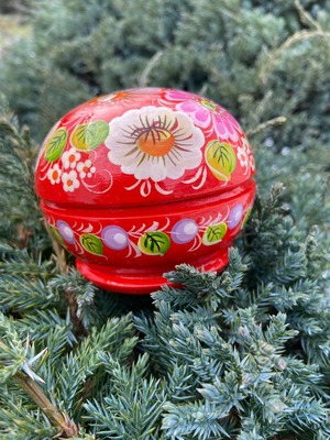 ペトリキフカ塗り　ジュエリーボックス・バルーン（ホメンコ作）