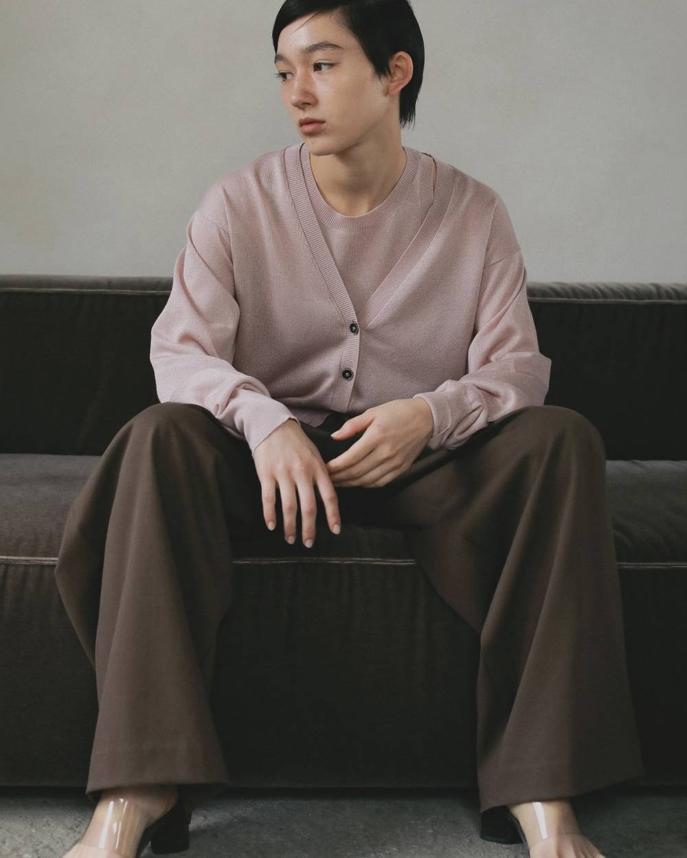 anuke 】Highgauge Sheer Cardigan | valance 福井｜レディース