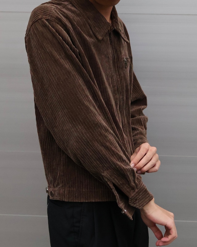Corduroy zip blouson