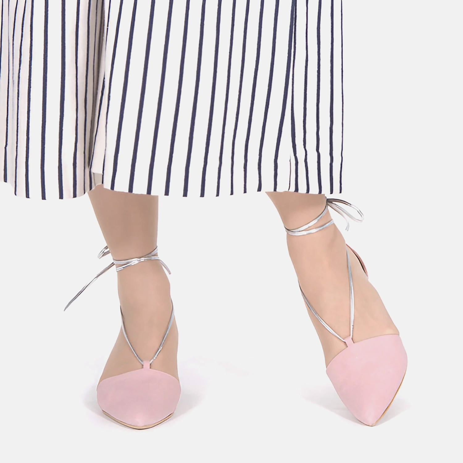 ヌードピンク ポインテッドトゥヒール 34サイズ パテント ポインテッドトゥスティレットヒール - ヌード