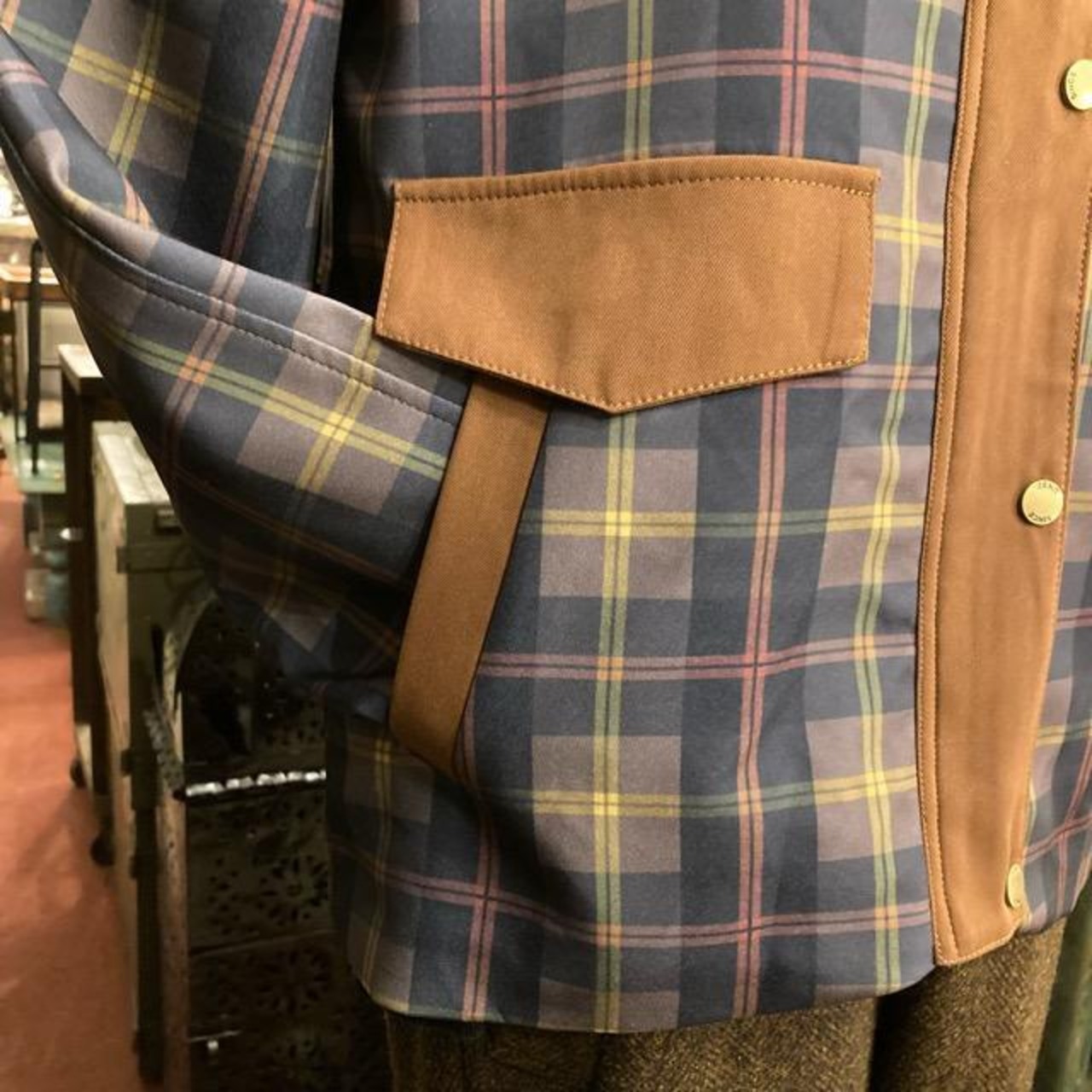 TOPANGA Lady's タータンチェックハンティングジャケット グリーン コーデュロイ ブリティッシュチェック 英国 ハンタージャケット