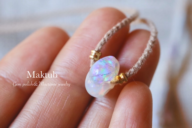 [Mexican precious opal] with [Cotton strings]Pendant