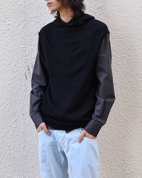 【ALEXANDER WANG】no sleeve knit hoodie