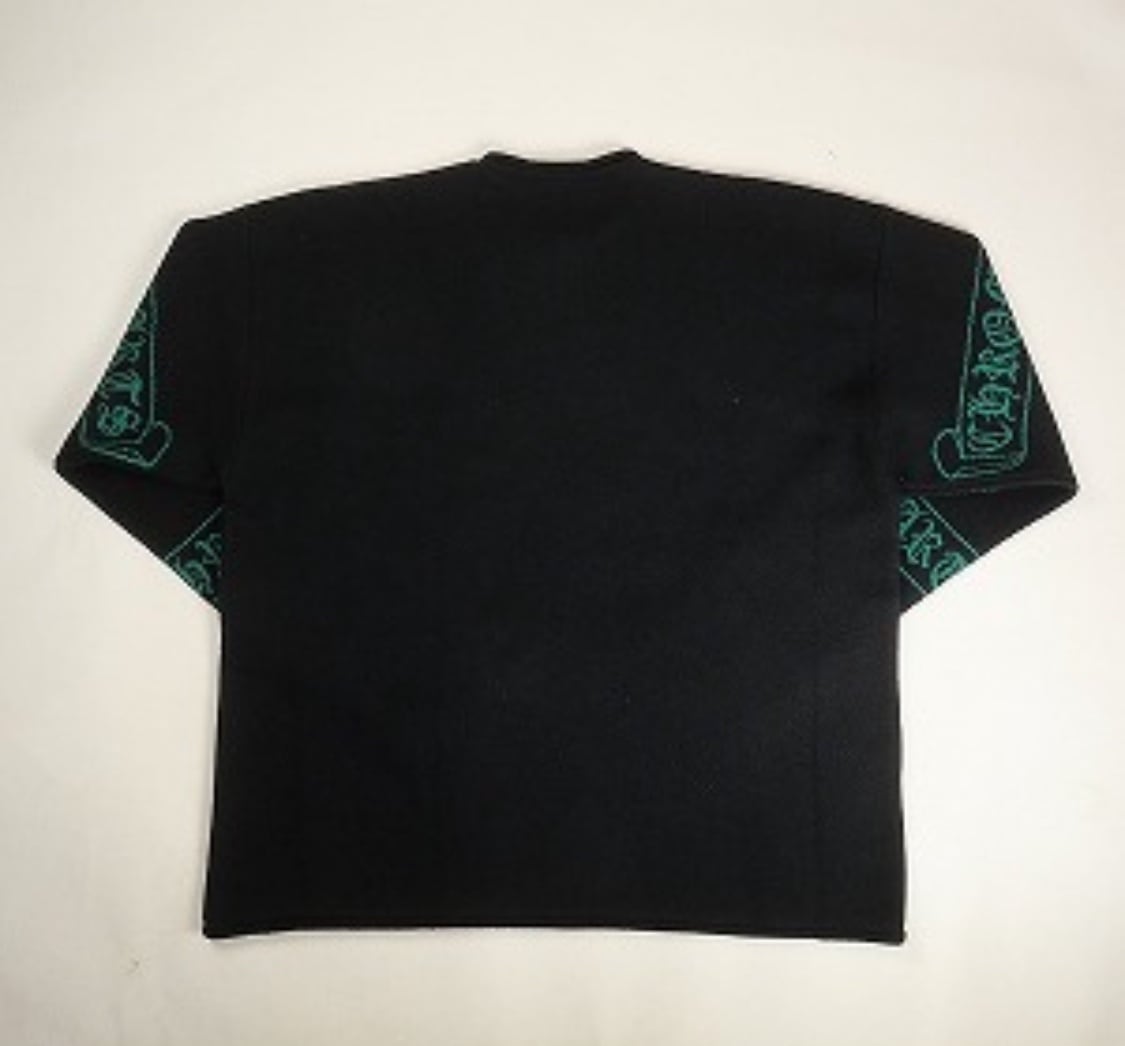 CHROME HEARTS クロム・ハーツ CSHMR JACQUARD KNIT CREW BLACK