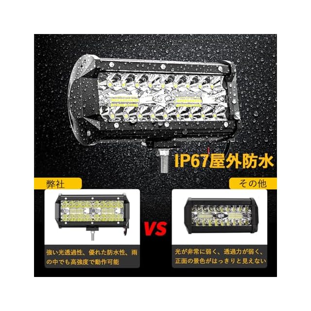 LED作業灯 【2個セット】 LEDワークライト 投光器 120W 6000lm 12V