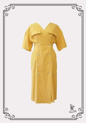 【完売御礼】V Neck Cotton Dress / Vネック コットンドレス