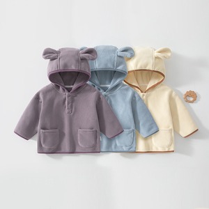 【BABY&KID】暖かい熊耳帽子付きアウター