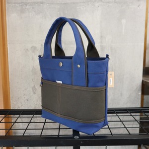 ▼Bi Color Tote "M" 【花紺 × ダークブラウン】