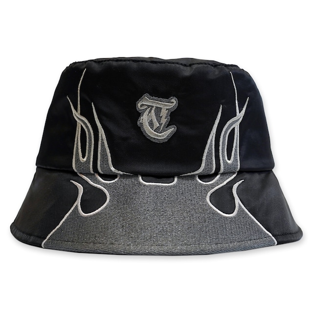 T.C.R FLAME NYLON BUCKET HAT - BLACK