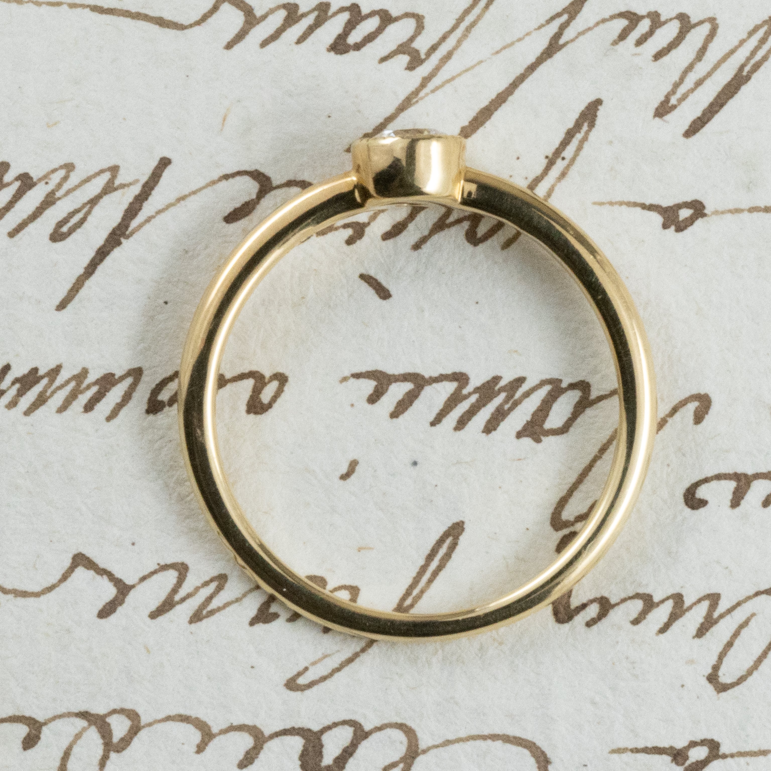 日本の作品】K18 18金 一粒 ダイヤ シンプル デザイン リング