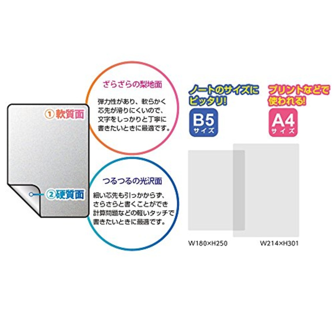 ソニック 下敷き A4 やわカタ 裏表で書き心地が切り替えられる 透明 SK-4092-T