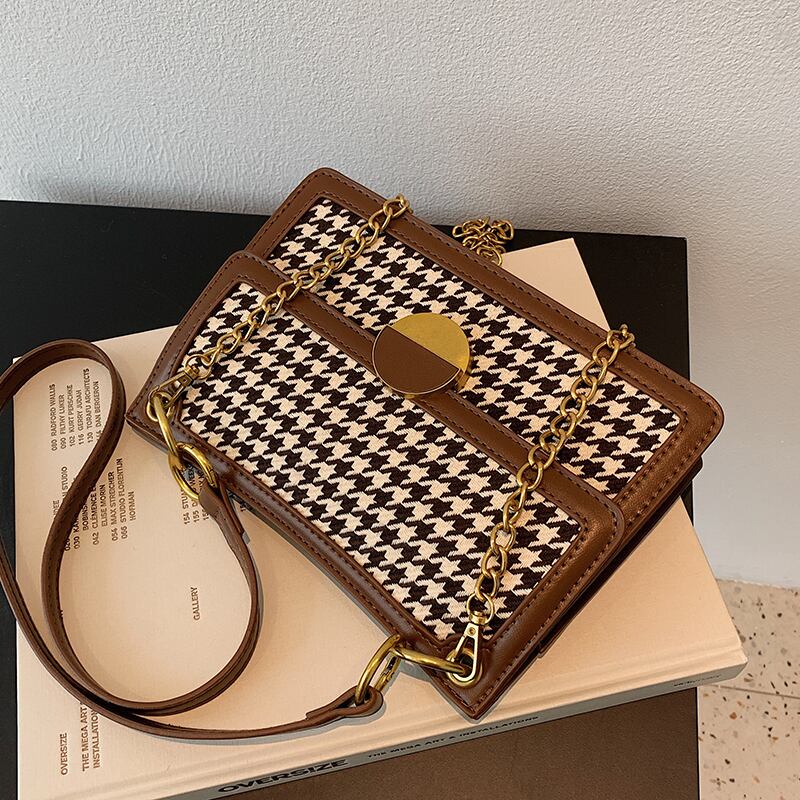 レオパードプリント柄チェーン オータムウィンター 秋物 冬物 スクウェア ハンドバッグ メッセンジャーバッグ Tiancai_Wing_Bag45444860445