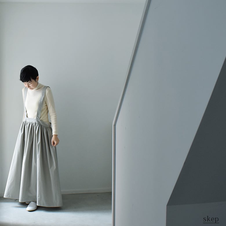 美品♪ skep スケップ　ギャザージャンパースカート　グレー　日本製 ギャザージャンパースカート：グレー | ボトムス | skep