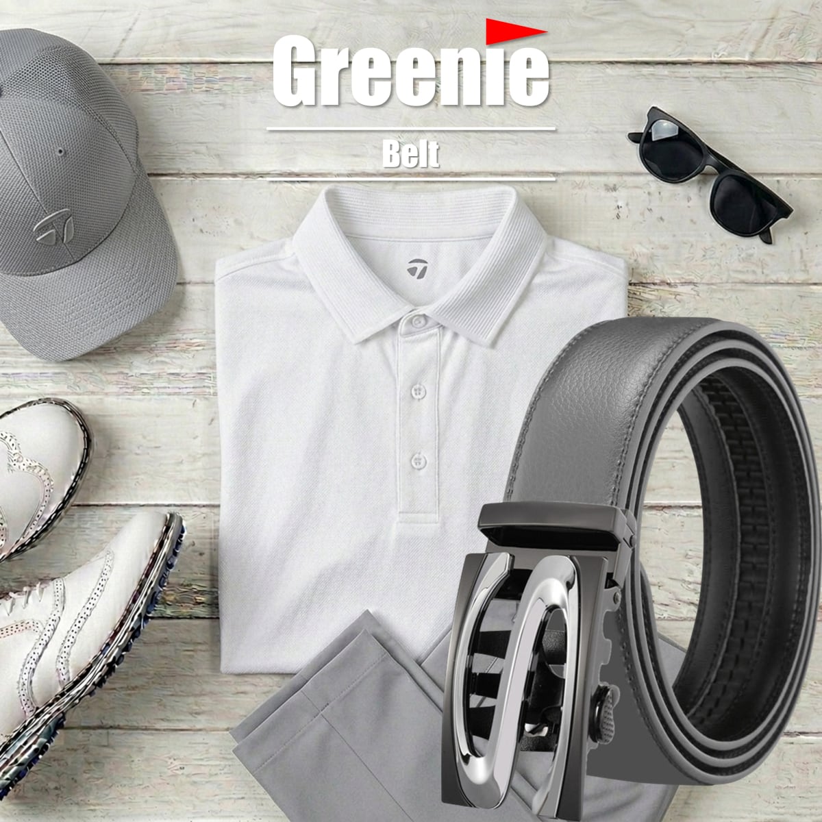 Greenie (グリーニー) ベルト ゴルフ Golf オートロック PUレザー