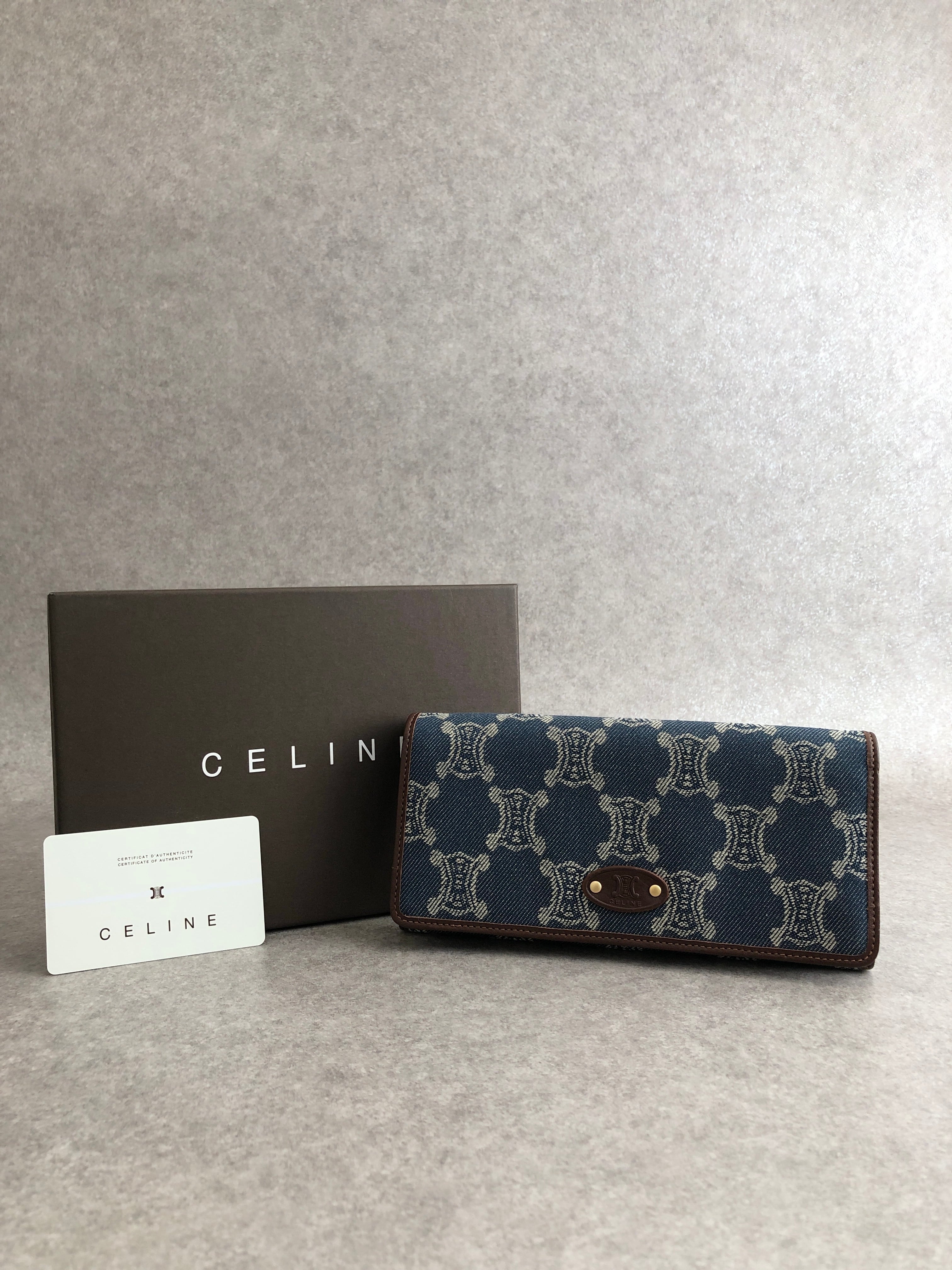 CELINE セリーヌ パリマカダム 財布 インディゴ ブラゾン キャンバス