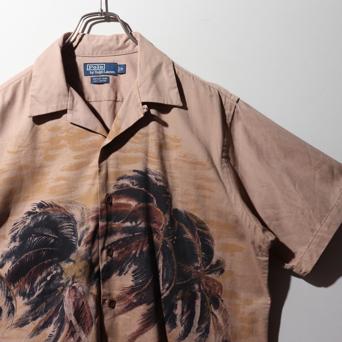 美品 M ポロラルフローレン vintage camp 半袖シャツ パームツリー 