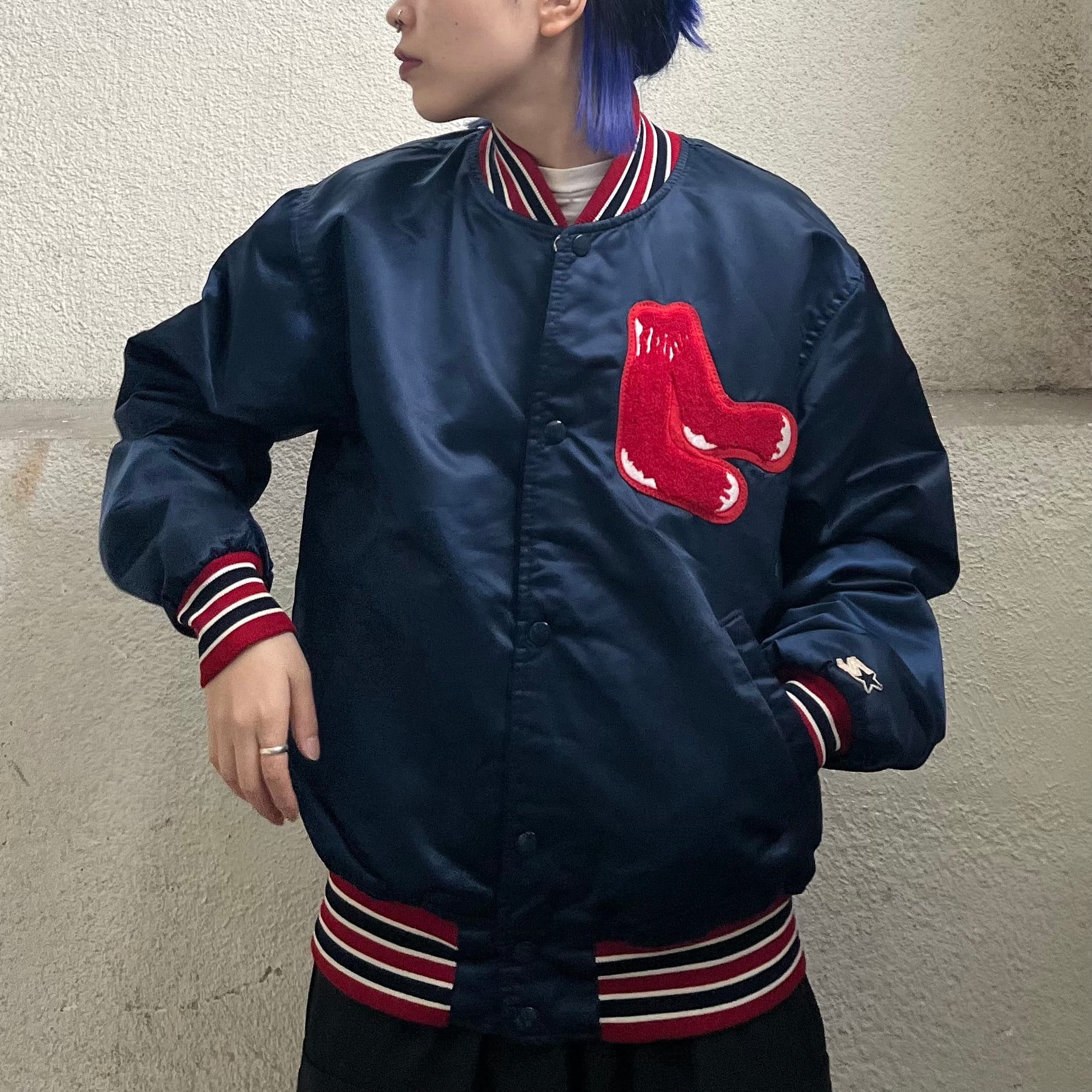 size : M【 Red Sox 】レッドソックス ナイロンスタジャン ナイロン