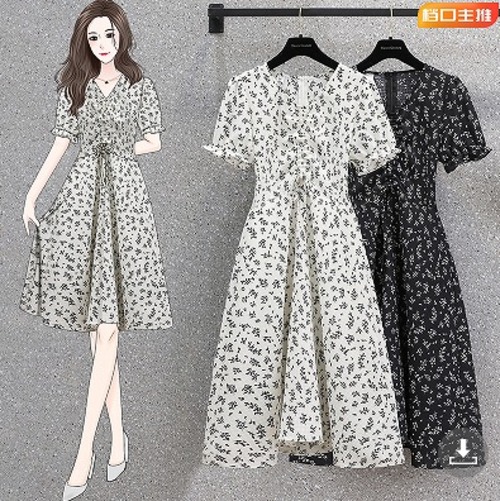 【大きいサイズS-4XL】【春夏新作】ファッションワンピース♪ホワイト/ブラック2色展開◆#settc-223287