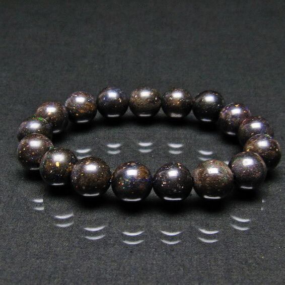 ブラックオパール ブレスレット 13mm おまかせ便 111-17697
