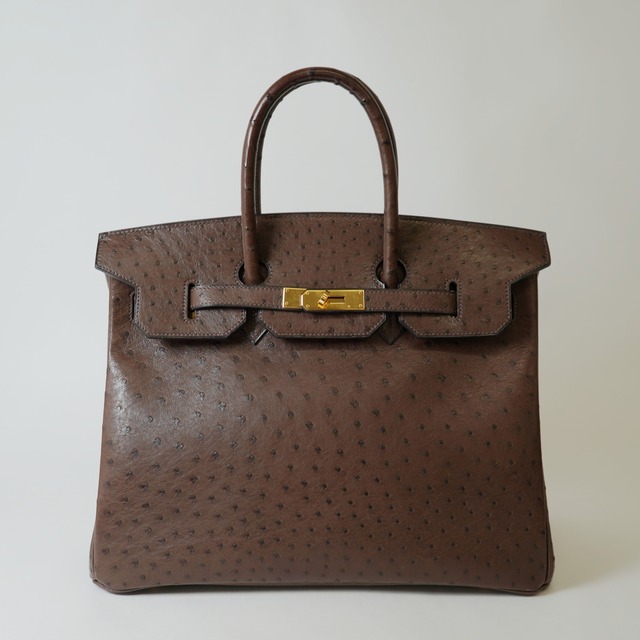 Hermès エルメス バーキン 35 ル トゥルネ オーストリッチ ハンドバッグ ゴールド金具 □D:2000年