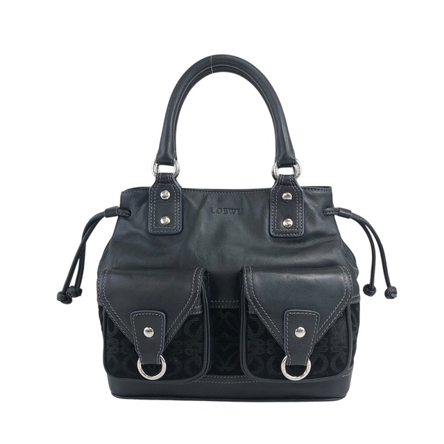 LOEWE ロエベ アナグラム ハンドバッグ ブラック スエード vintage ヴィンテージ オールド f2nkhu