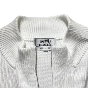 HERMES white cotton drivers knit