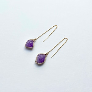 ラベンダーアメシスト　イヤリング　Lavender amethyst earring 1