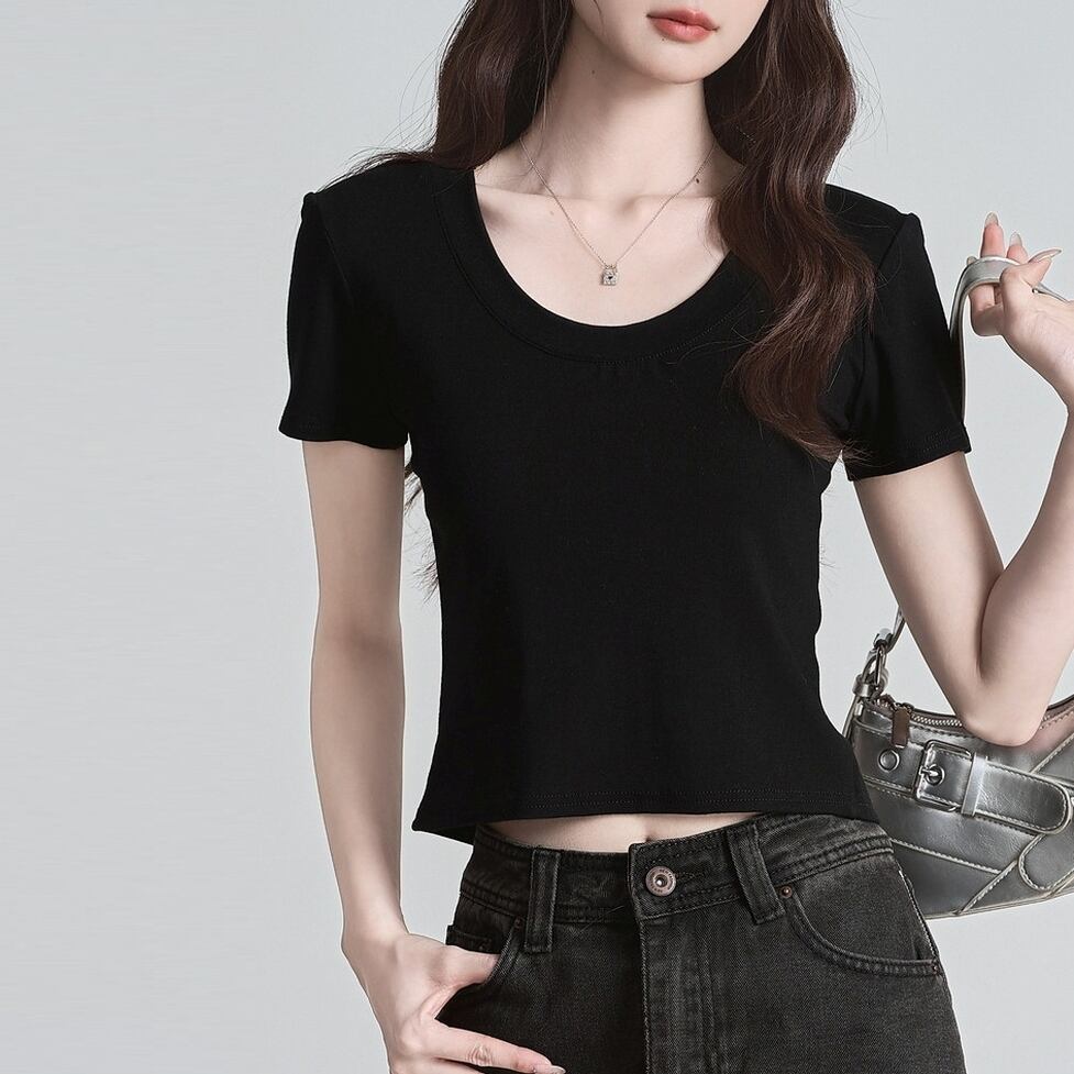 sheer lace back tops / l0656