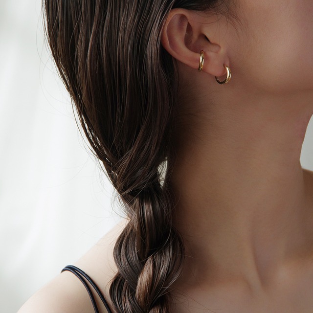 K18イエローゴールド フープピアス（バネキャッチタイプ）【MKY0009P1】