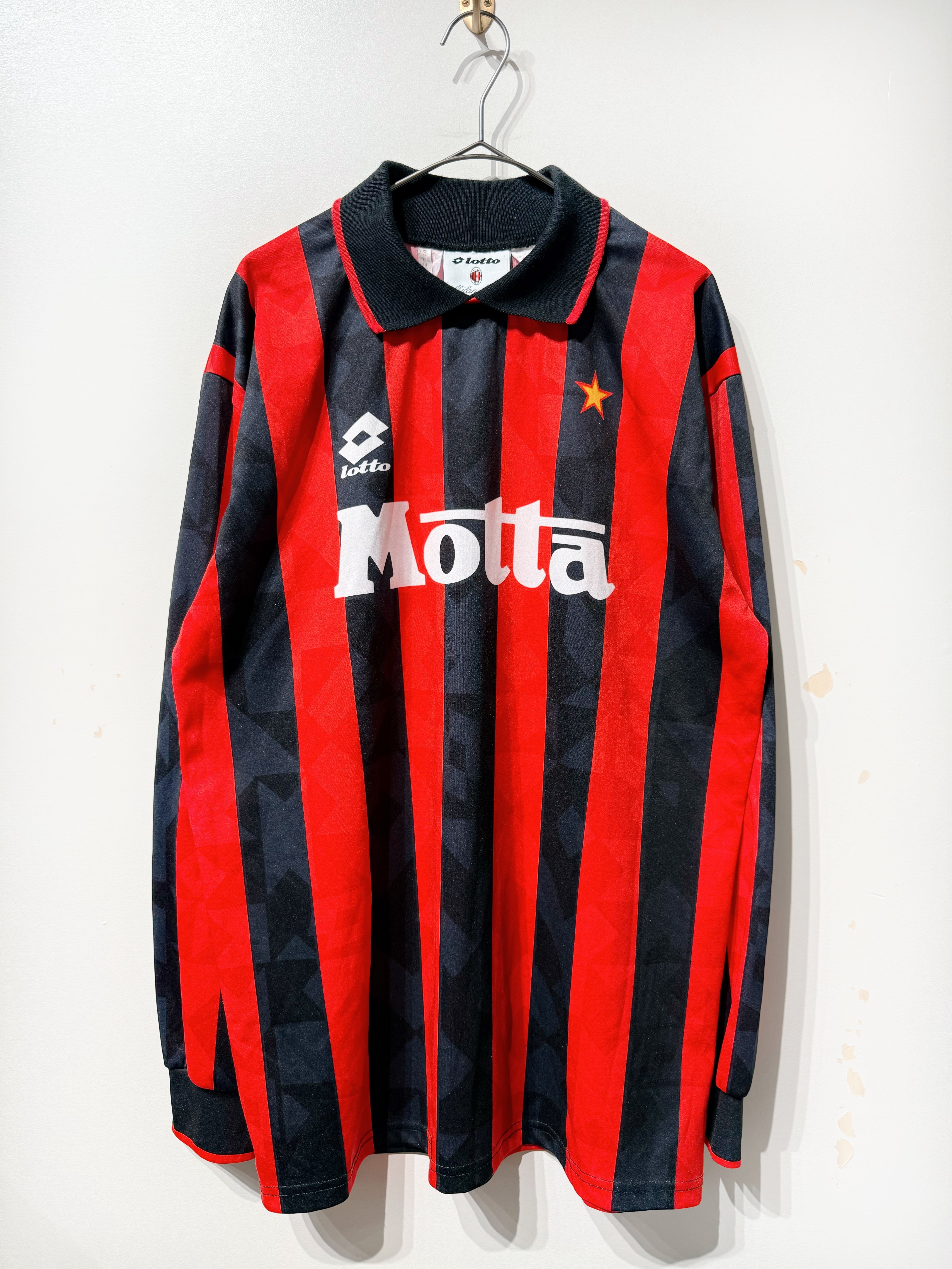 (CS2053)OLD lotto 1993/94 “AC Milan” long sleeve game shirt made in Italy