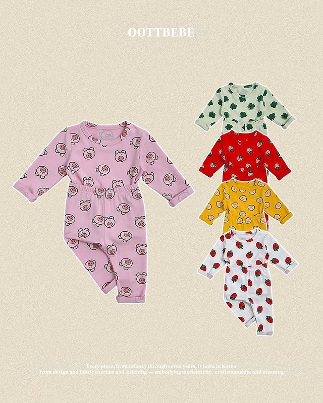 【取寄】oottbebe｜little farm loungewear set｜リトルファームルームウェアセット｜XS-XL｜kids｜26 autumn