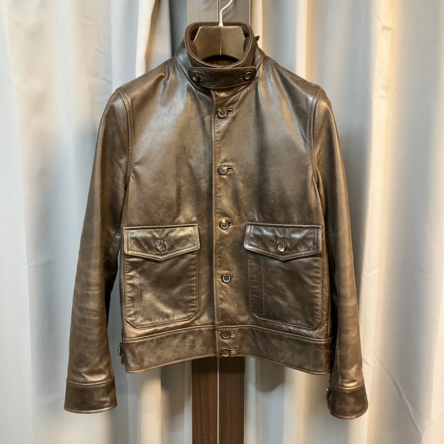 Cinquanta Brown Horsehide Leather Jacket "A-2 Style"《46》