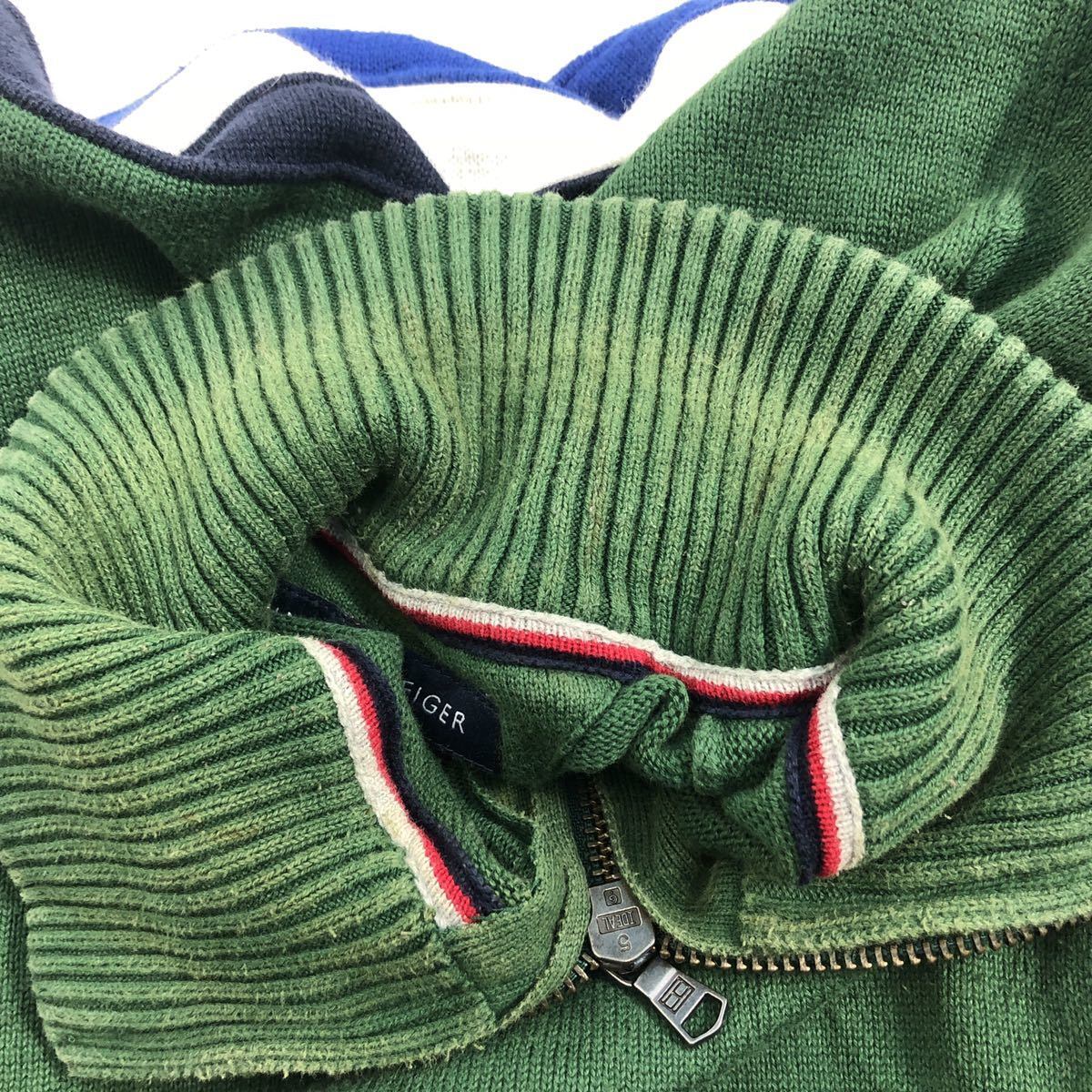 トミーヒルフィガー 厚手 ウール Pコート カーキ グリーン アメリカ古着 トミーヒルフィガー 厚手 ウール Pコート カーキ グリーン アメリカ古着