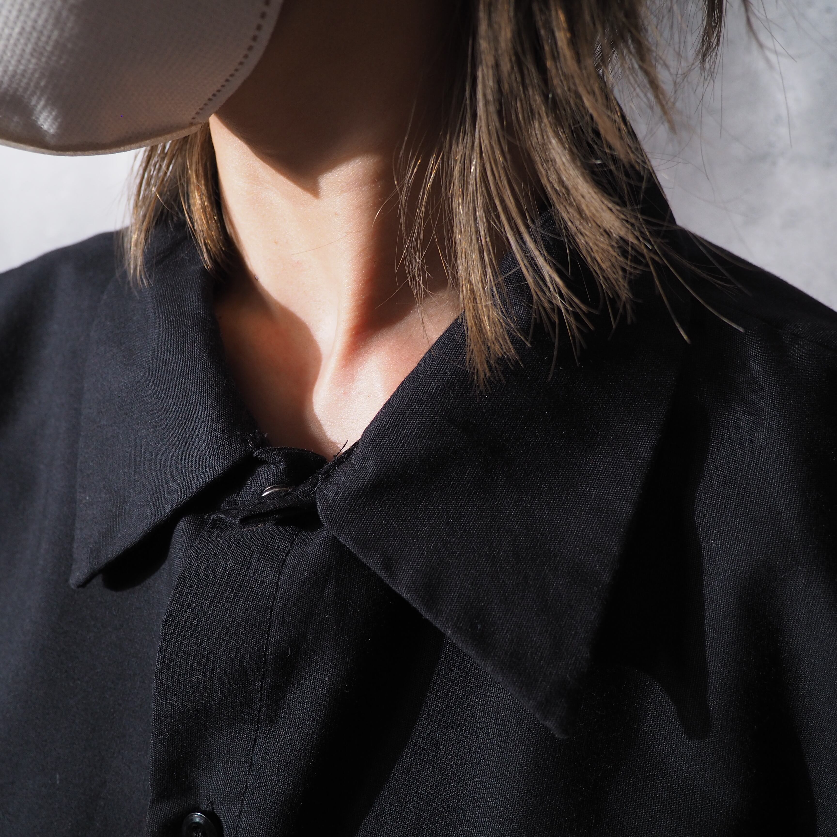 ” Red kap ” ” Anti Social ” cross skull embroidery black work shirt