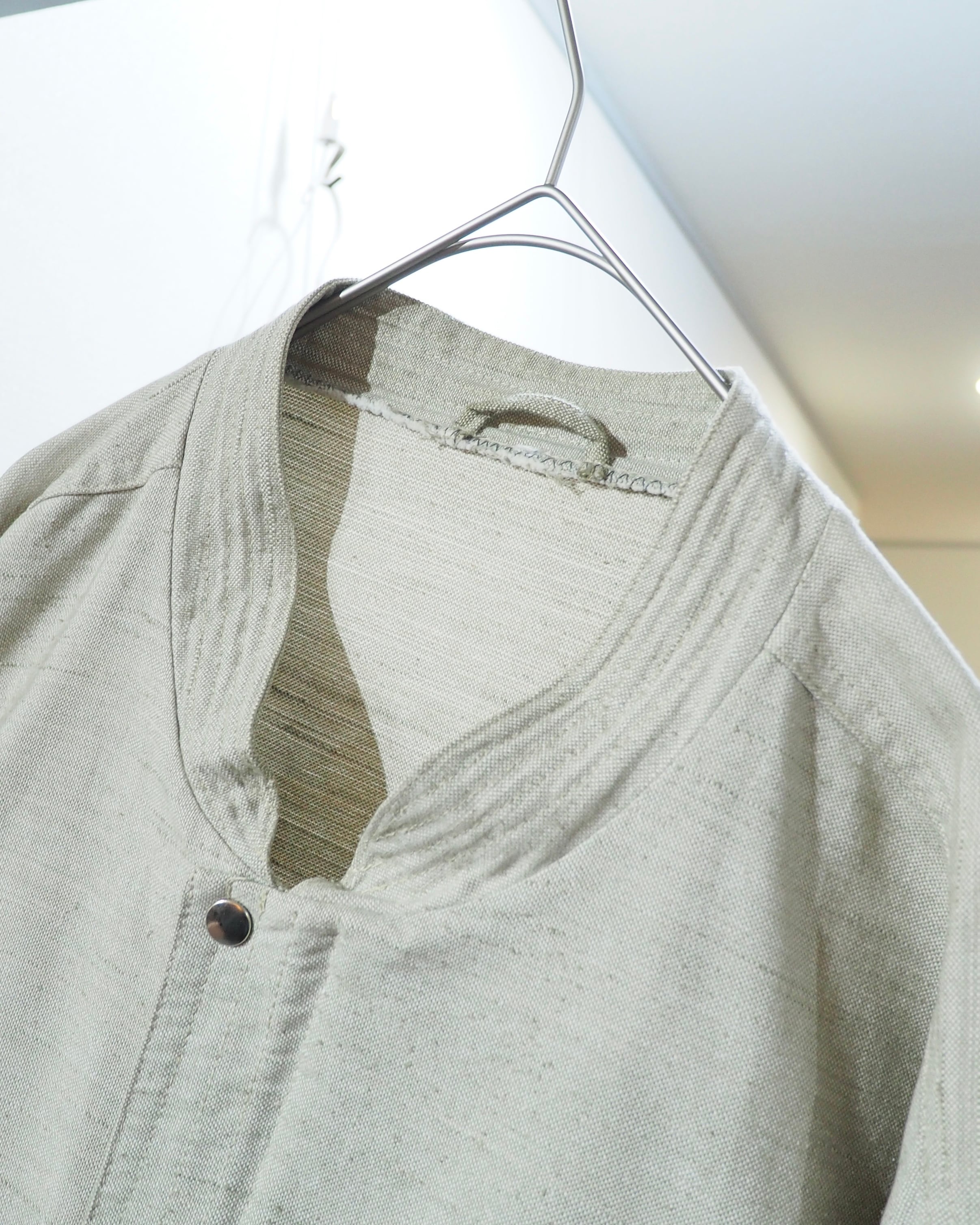” 無垢 ” Ecru White Color vintage Over silhouette No collar jacket