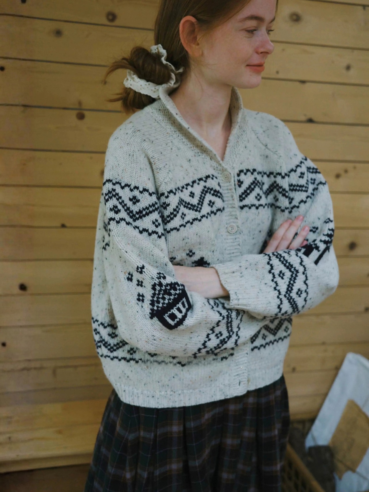Boréal Lodge Wool Jacquard Cardigan F0870
