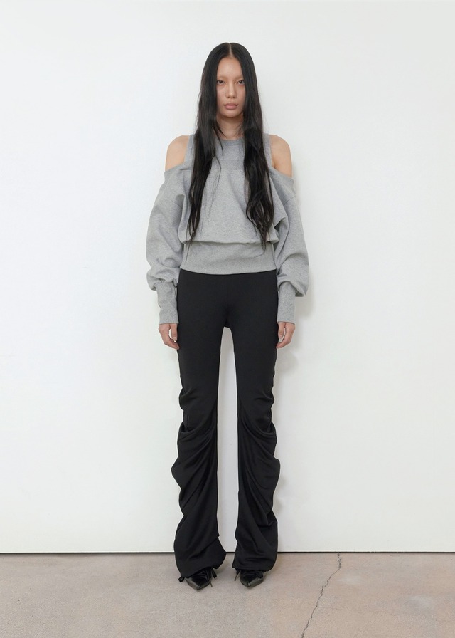 [BOHEMIAN SEOUL] LAYERED SWEATSHIRT, MELANGE GRAY 正規品 韓国ブランド 韓国通販 韓国代行 韓国ファッション bohemseo ボヘミアンソウル