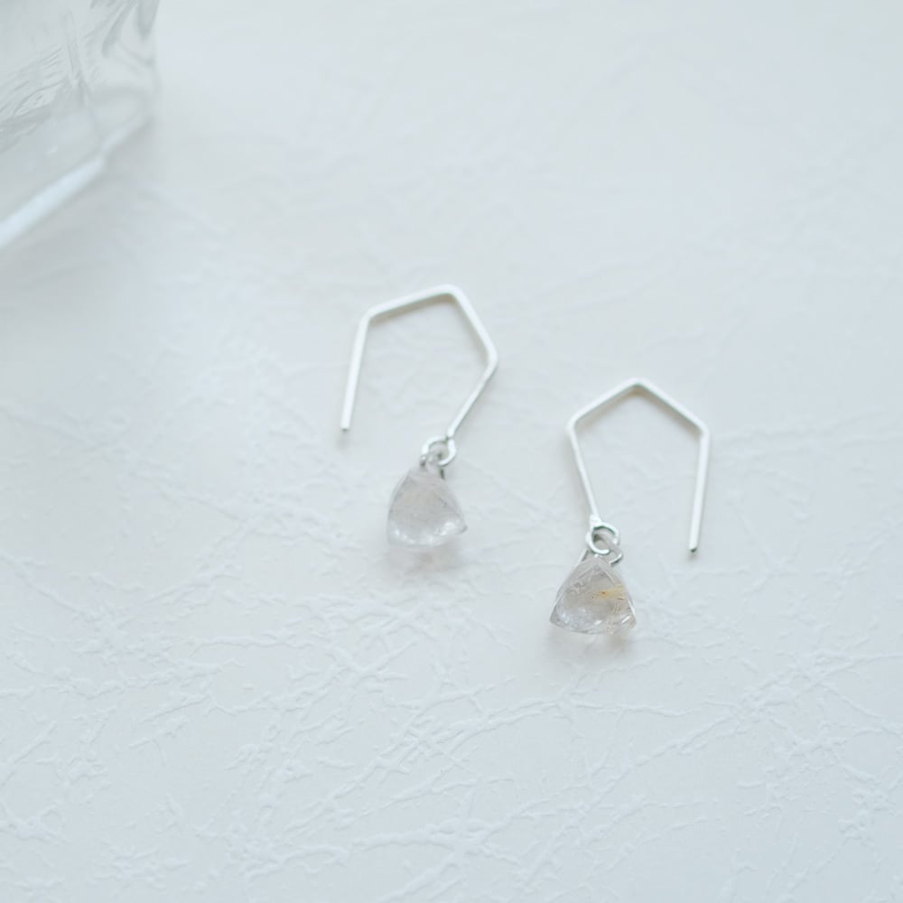 水晶 天然石 フック ピアス シルバー925 | クラウドジュエリー(Cloud