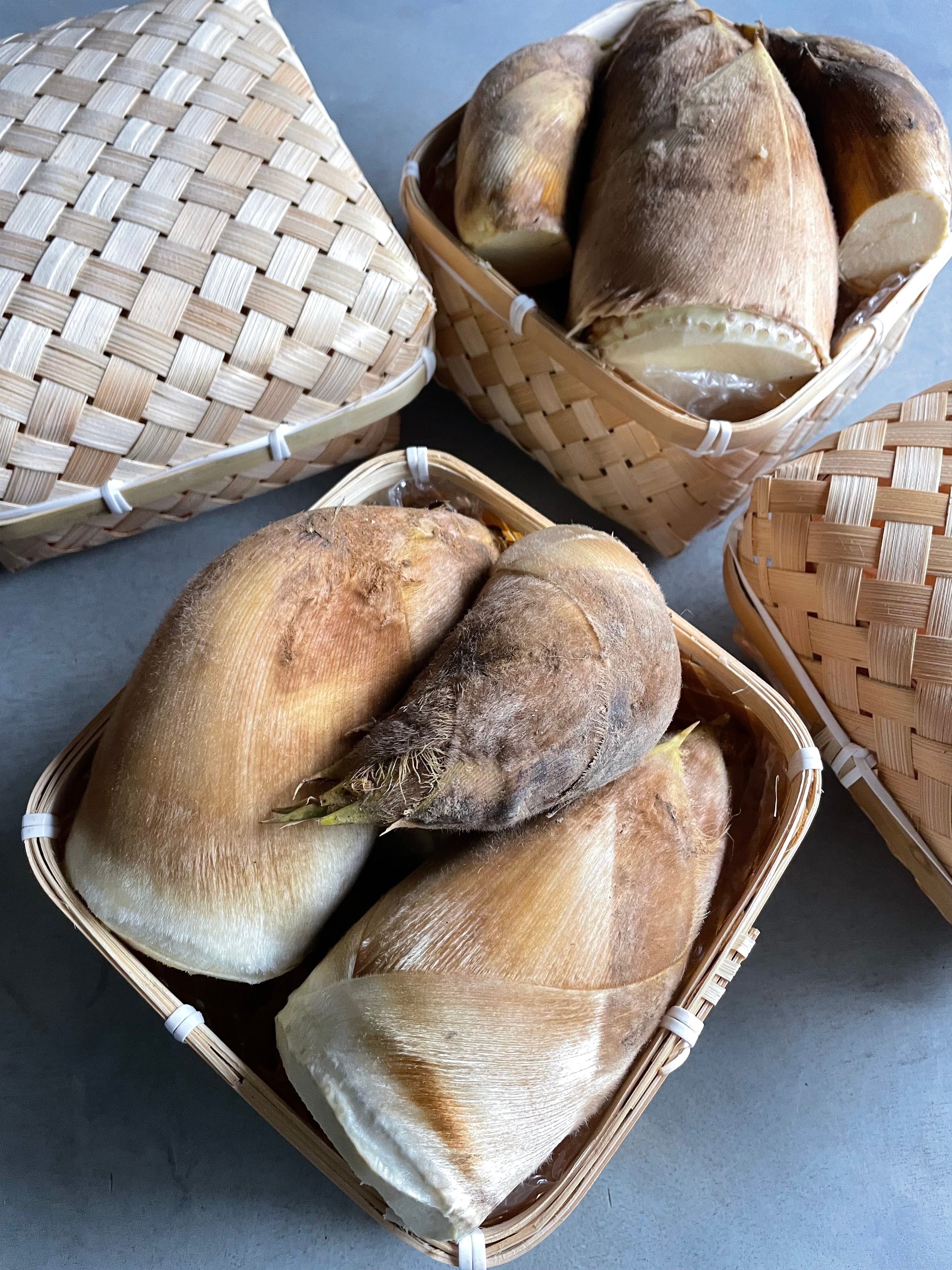 期間限定】京たけのこ竹籠（蓋付き）中小約1.5kg 日時指定不可 | 根蕈