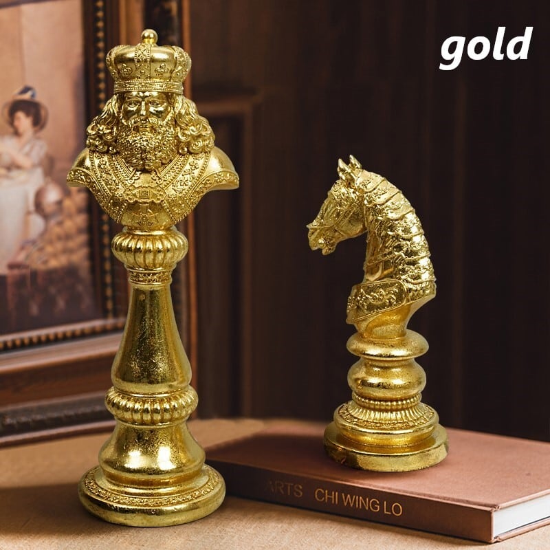 新品未使用⭐︎【海外輸入】チェス像　オブジェ　レトロフィギュア　ブラック×ゴールド 71jVlkerjSL._AC_UF894,