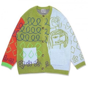 [YOUTHBATH] Drawing Cardigan_Olive Green 正規品 韓国ブランド 韓国通販 韓国代行 韓国ファッション  カーディガン