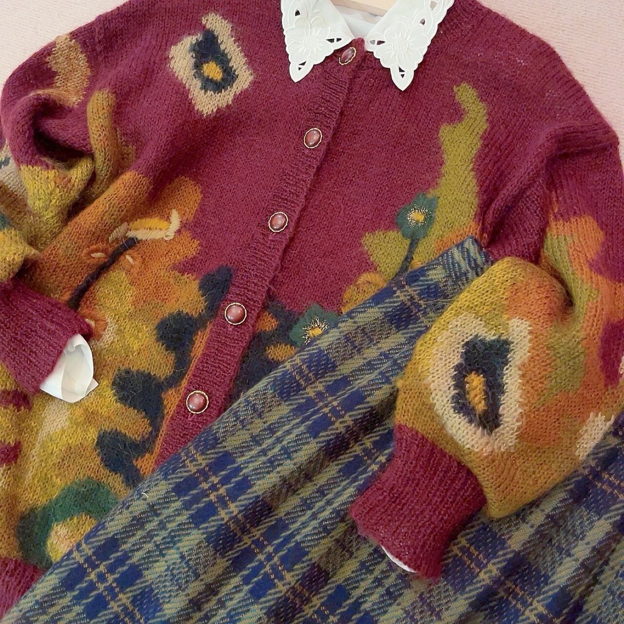 botanical lame knit cardigan