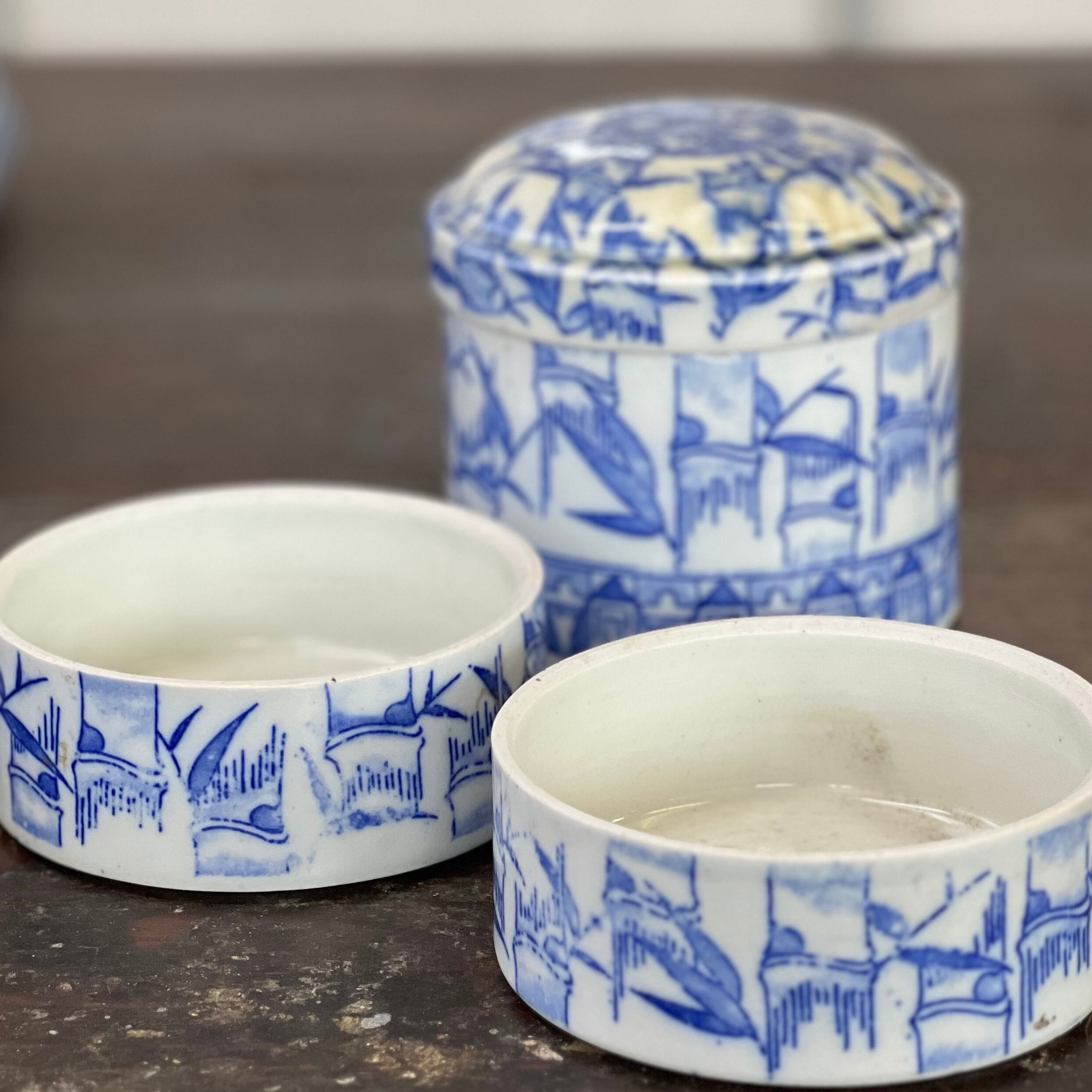 竹模様の道具入れの陶器 | 田村亭 ｜ 古道具・骨董・民芸品のお店