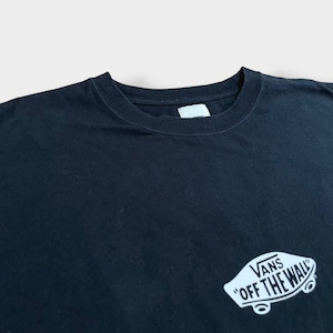 【VANS】ロゴ プリントTシャツ 両面プリント バックプリント ボード スケボー ストリート系 フリーサイズ バンズ VANS OFF THE WALL US古着