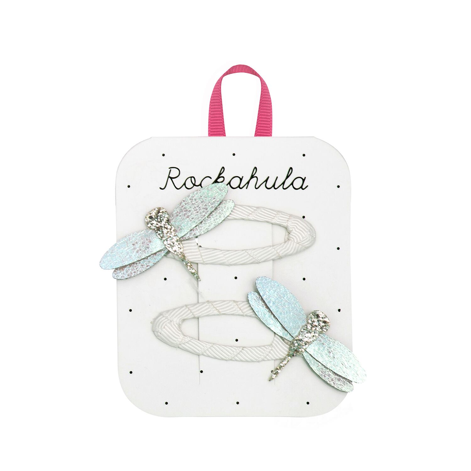 H2269W:Shimmer Dragonfly Clips-WHITE