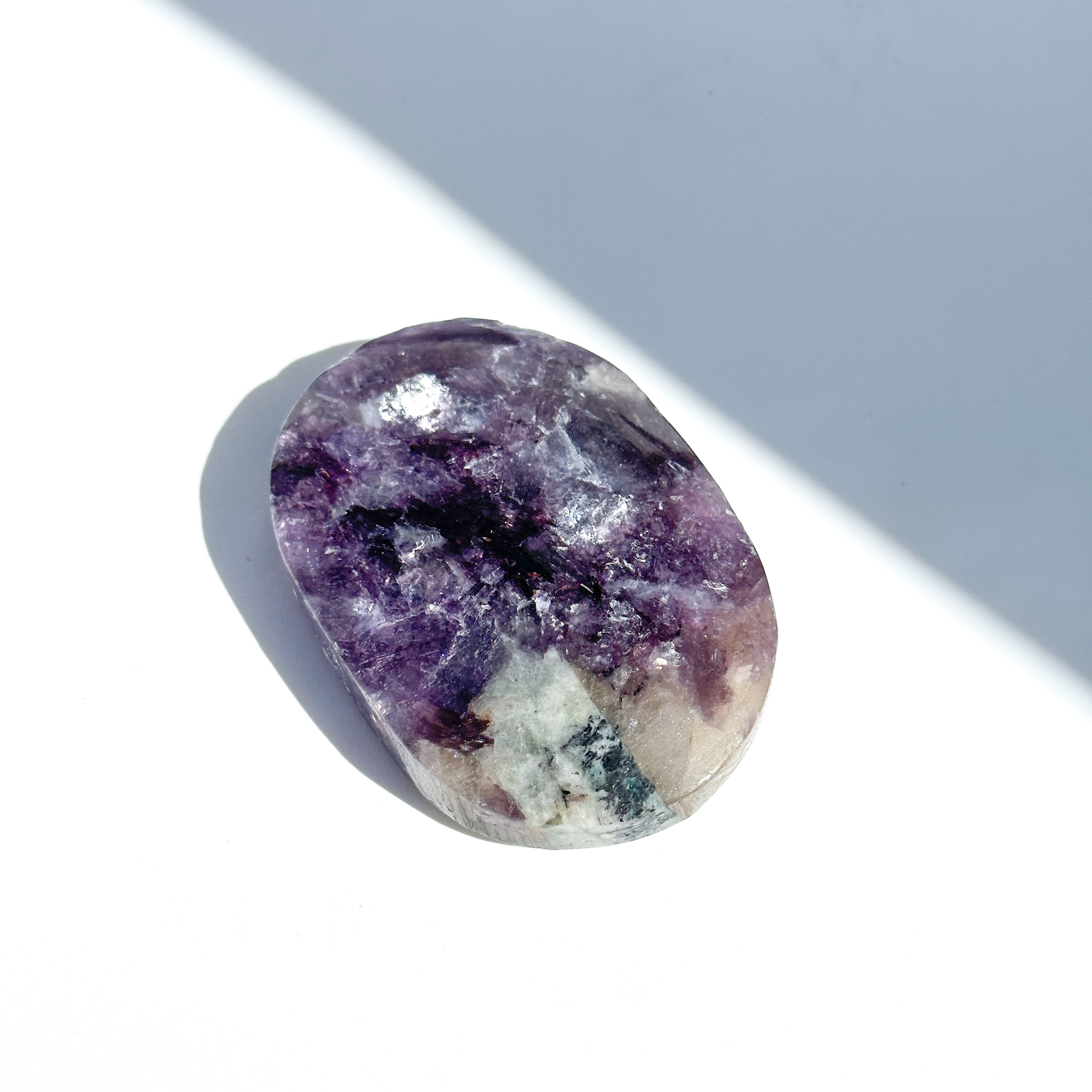 レピドライト パームストーン 75◇ Lepidolite palm stone ◇天然石・鉱物・パワーストーン・インテリア
