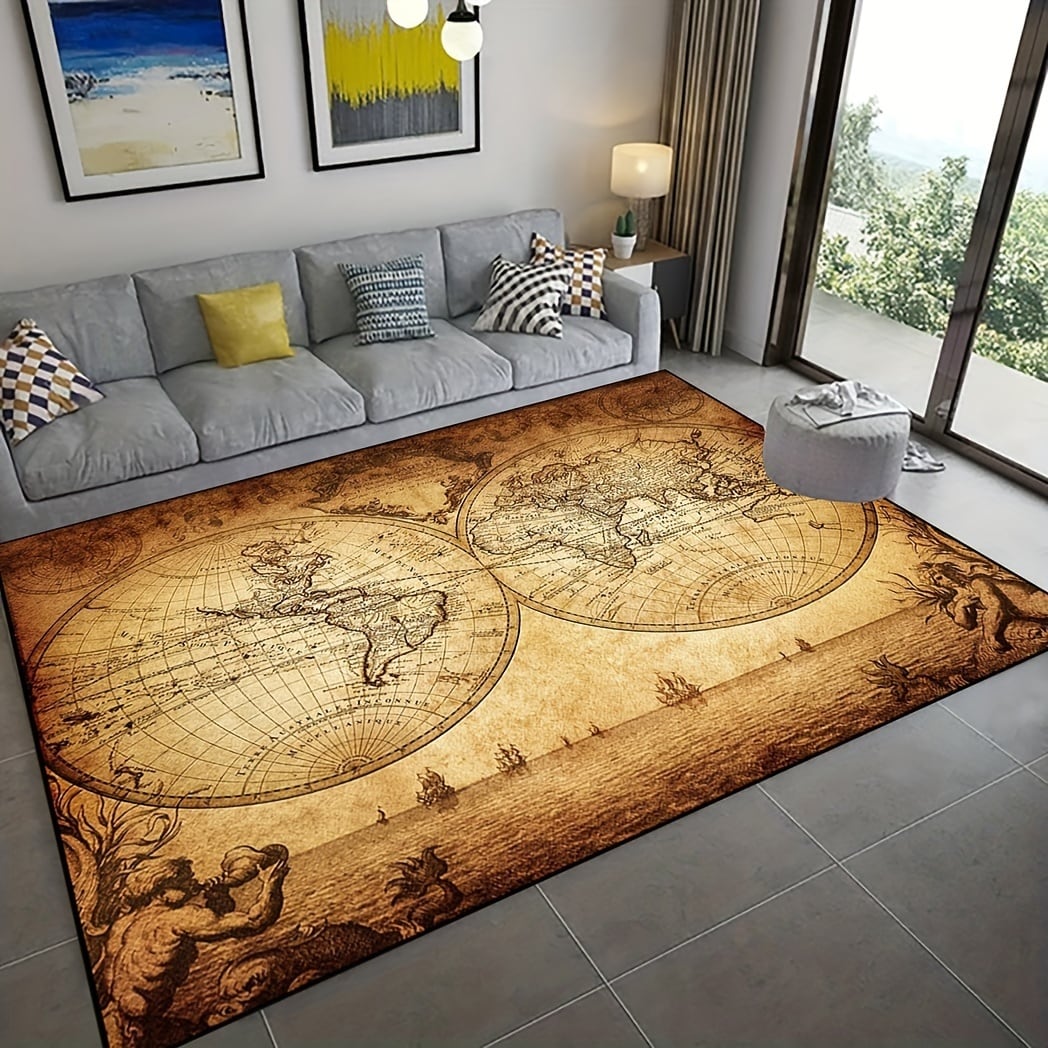 カーペット 航海マップ モチーフ レトロ おしゃれ かわいい インテリア