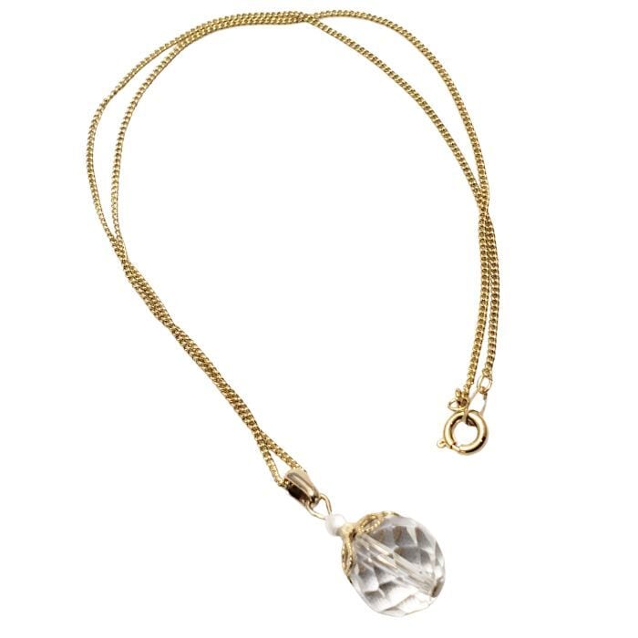 クリスタル パワーストーン ネックレス 天然石 ペンダント 水晶 コットンパール かわいい アクセサリー おしゃれ お守り レディース シンプル プレゼント グッズ 幸運 開運 メール便 送料無料 誕生日プレゼント ギフト